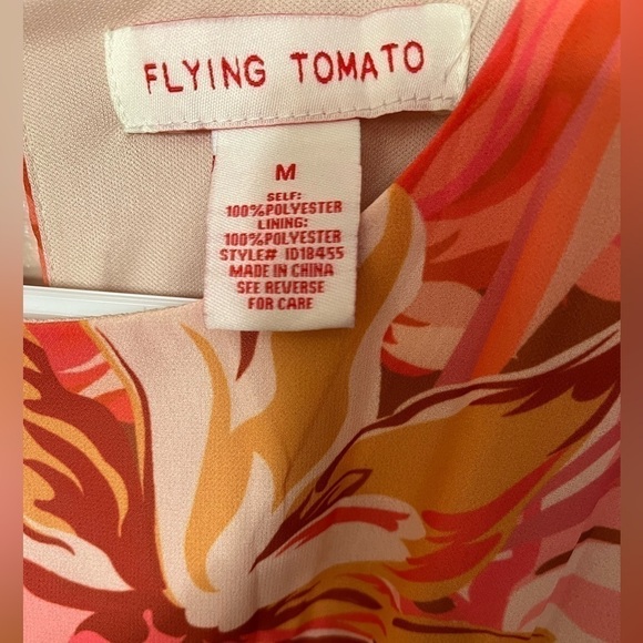 Flying Tomato Orange Ruffle Bottom Dress Sz M NWOT - Picture 7 of 8